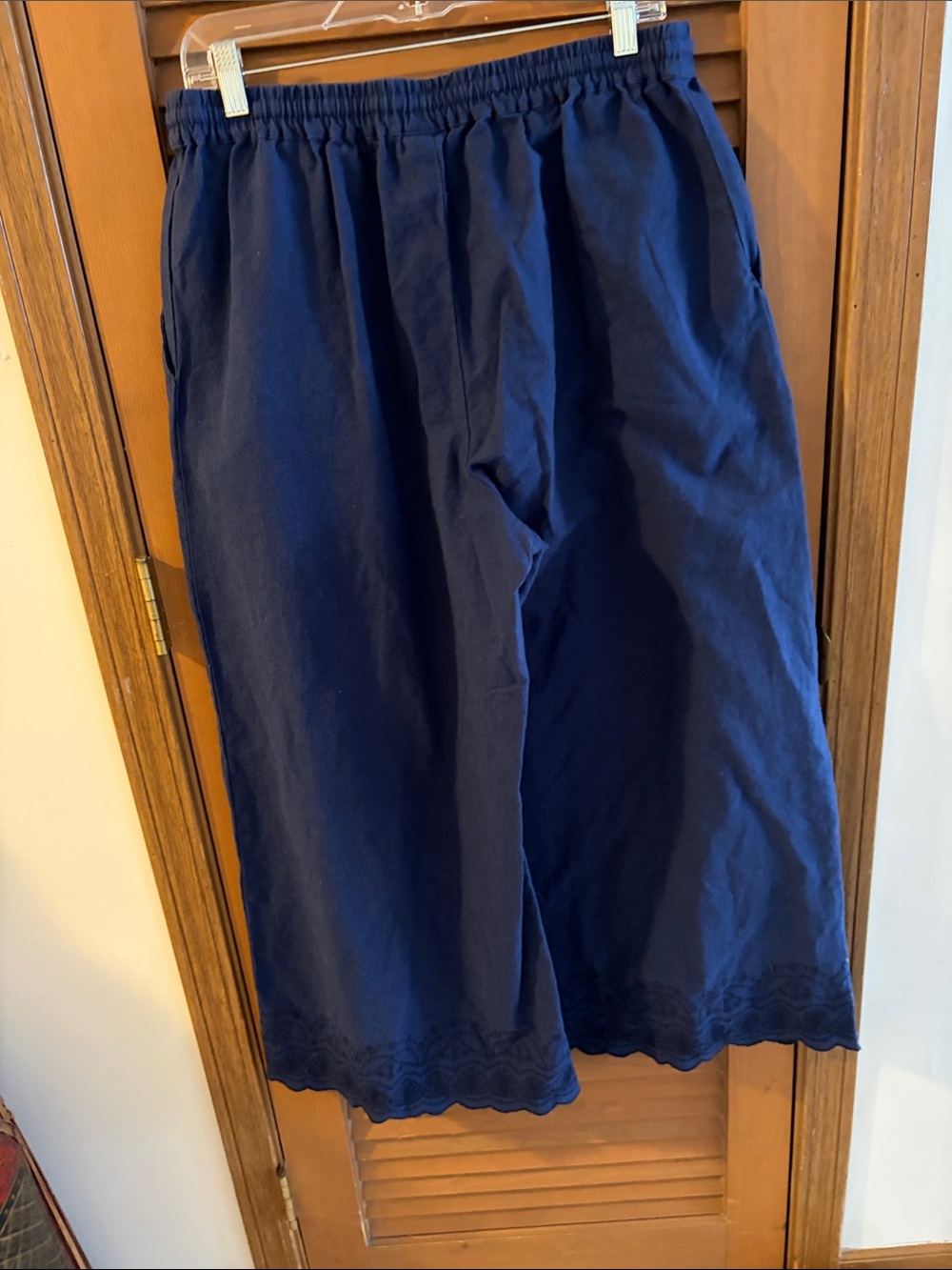 Roller Rabbit Navy Embroidered Hem pants - Picture 2 of 2